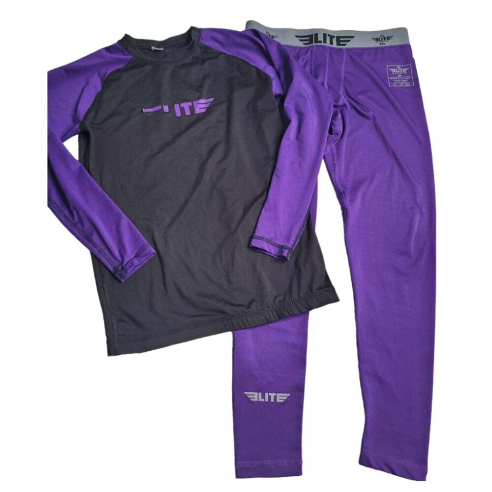 3121 Elite Sports Purple Long Sleeve Shirt and‎ Legging Set